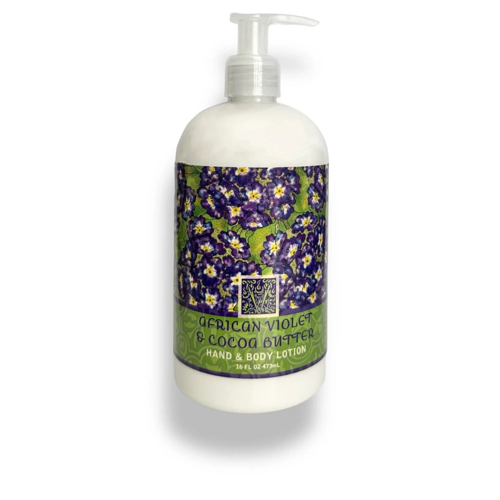 Greenwich Bay African Violet  Cocoa Butter Hand and Body Lotion 16oz Pump Bottle